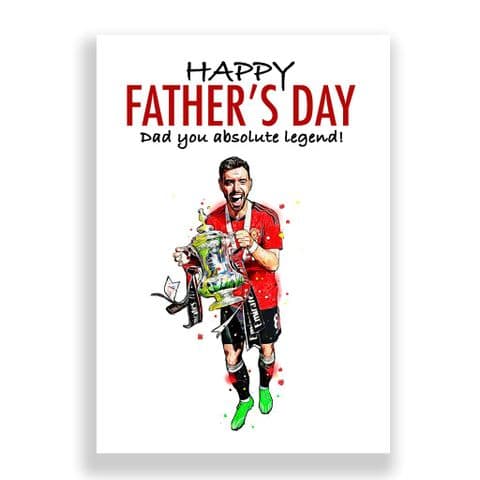Manchester United Father's Day Card | Bruno Fernandes Fa Cup
