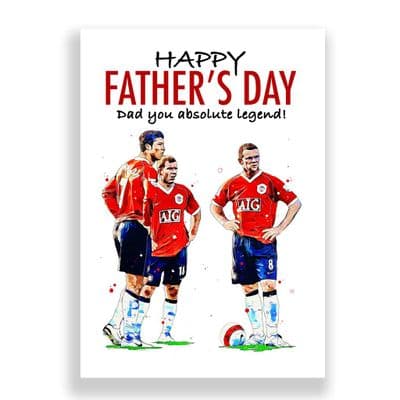 Manchester United Father's Day Card | Scholes | Rooney | Ronaldo