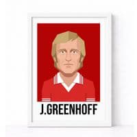 MANCHESTER UNITED | J. GREENHOFF  | MODERN ART PRINT