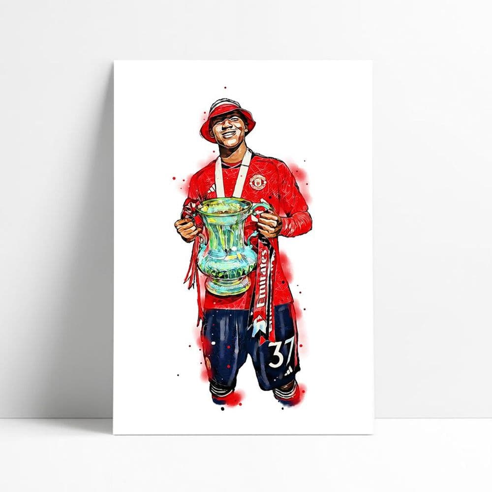 Manchester United Kobbie Mainoo Art Print 1 manchester-united-kobbie-mainoo-art-print-1