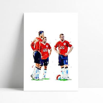 Manchester United | Paul Scholes | Ronaldo | Wayne Rooney Art Print