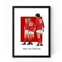 Manchester United Print | Best | Charlton | Law