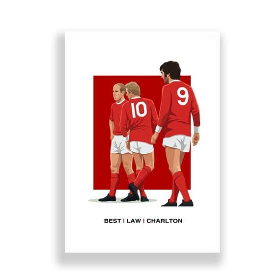 Manchester United Print | Best | Charlton | Law