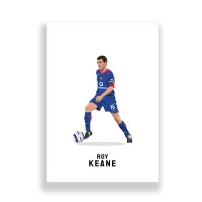 Manchester United Print | Roy Keane | Blue Strip