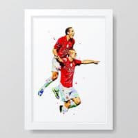 Manchester United | Rio Ferdinand | Nemanja Vidić Art Print