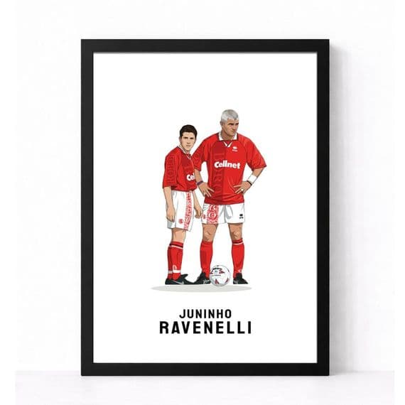 Middlesbrough Print | Juninho & Ravenelli