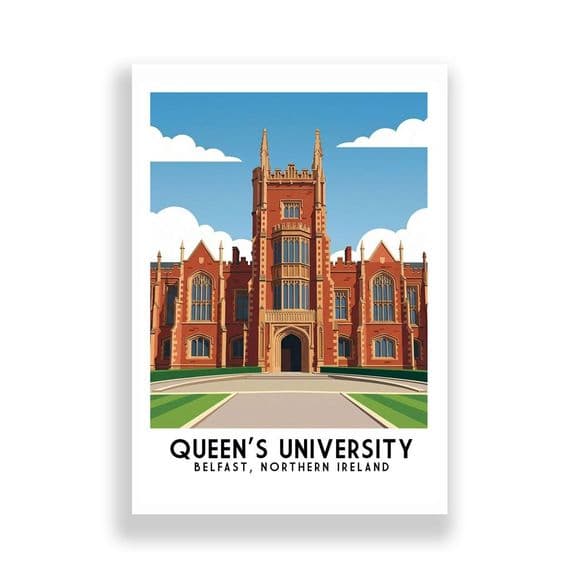 QUEENS UNIVERSITY | BELFAST | NORTHERN IRELAND | TRAVEL PRINT