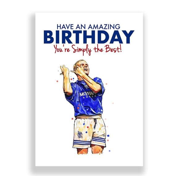 Rangers Birthday Card | Paul Gascoigne | Gazza
