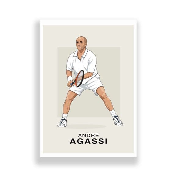 Tennis Print | Andre Agassi Illustration