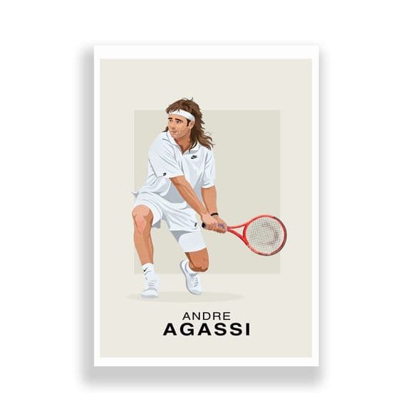 Tennis Print | Andre Agassi Illustration.