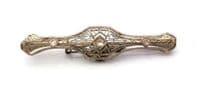 Antique 14ct White Gold And Diamond Art Deco Filigree Design Bar Brooch