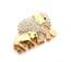 Elephant Mother And Child Rhinestone Detailed Brooch