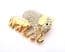 Elephant Mother And Child Rhinestone Detailed Brooch