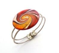 Foiled Glass Spiral Design Bangle
