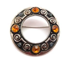 intage Celtic Scottish Style Shield Design Brooch  By Exquisite
