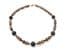 Jasper Gemstone And French Jet Beaded Sterling Silver Gilt Clasp Choker Length Necklace