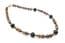 Jasper Gemstone And French Jet Beaded Sterling Silver Gilt Clasp Choker Length Necklace