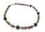 Jasper Gemstone And French Jet Beaded Sterling Silver Gilt Clasp Choker Length Necklace