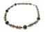 Jasper Gemstone And French Jet Beaded Sterling Silver Gilt Clasp Choker Length Necklace