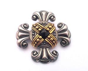 Large Premier Designs Maltese Cross Style Gothic Influenced Design Brooch