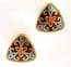 Large Vibrant Enamel Floral Design  Earrings.