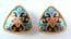 Large Vibrant Enamel Floral Design  Earrings.