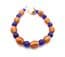 Retro Style Deep Blue And Glitter Glass Bead Bracelet.