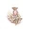 Small Scottish Faux Amethyst Rhinestone Set Thistle Design Brooch