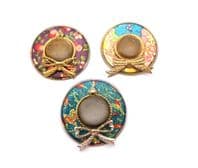 Three Vintage Enamel Hat Retro Design Brooches