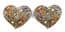 Two Large Rhinestone And Bead Set Heart Brooches.