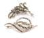 Two Vintage Marcasite Set Flower And Leaf Design Brooches
