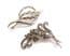Two Vintage Marcasite Set Flower And Leaf Design Brooches