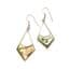 Vintage Abalone Shell And Alpaca Silver Geometric Shaped Drop Design Earrings