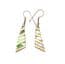 Vintage Abalone Shell And Alpaca Silver Geometric Stripe Design Drop Design Earrings