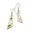 Vintage Abalone Shell And Alpaca Silver Geometric Stripe Design Drop Design Earrings