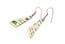 Vintage Abalone Shell And Alpaca Silver Geometric Stripe Design Drop Design Earrings