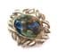 Vintage Abalone Shell And Ornately Bordered Brooch.