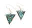 Vintage Abalone Shell Inlaid Alpaca Silver Triangular Drop Design Earrings