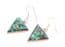 Vintage Abalone Shell Inlaid Alpaca Silver Triangular Drop Design Earrings