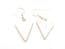 Vintage Abalone Shell Inlaid Alpaca Silver Triangular Drop Design Earrings