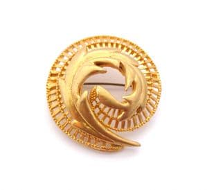 Vintage Abstract Naturalistic Leaf Design Brutalist Style Brooch By Hollywood