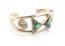Vintage Alpaca Silver And Abalone Shell Geometric Bow Detailed Cuff Bracelet