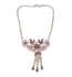 Vintage Amethyst And Pale Lilac Rhinestone Set Triple Drop Floral Design Statement Necklace
