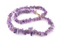 Vintage Amethyst Gemstone Chip Short Length Necklace