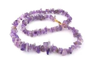 Vintage Amethyst Gemstone Chip Short Length Necklace