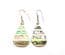 Vintage And Abalone Shell Inlaid Alpaca Silver Striped Teardrop Design Earrings