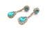 Vintage Aqua Blue And Clear RhinestoneTeardrop Design Earrings