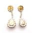 Vintage Aqua Blue And Clear RhinestoneTeardrop Design Earrings