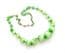 Vintage Art Deco Era Marbled Green Satin Glass Beaded Statement Design Choker Necklace