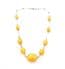 Vintage Art Deco Era Marbled Yellow Pressed Satin Glass Beaded Choker Necklace